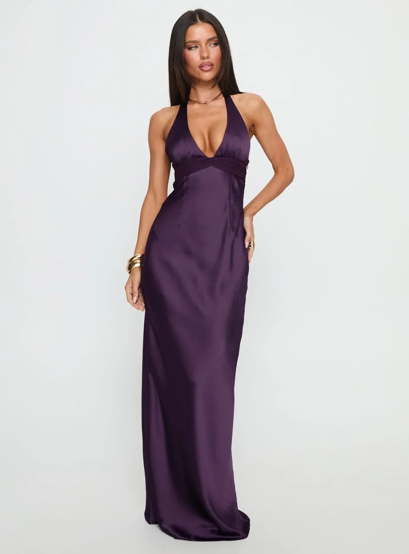 Women's Floral Halter Maxi Dress for Wedding Guest Summer – Everlaya