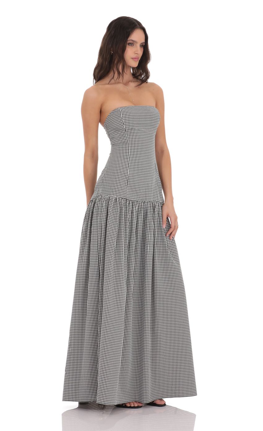 Women's Strapless Ruched Maxi Dress for Cocktail Evenings
