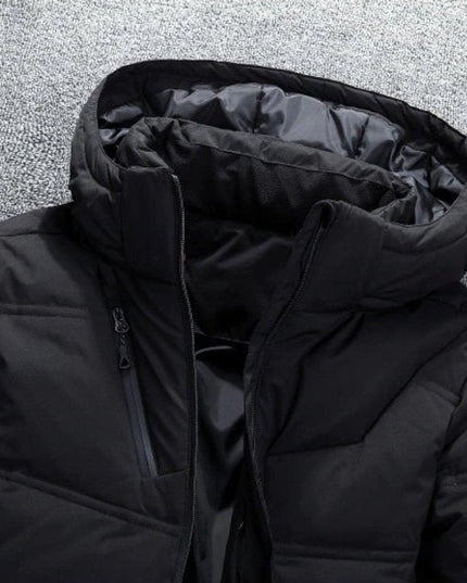 Men's Full Zip Removable Hood Quilted Winter Jacket