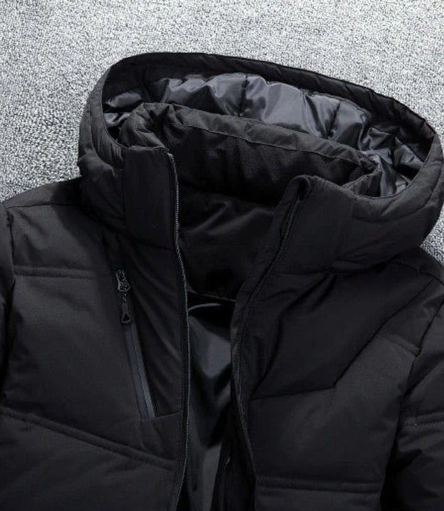 Men's Full Zip Removable Hood Quilted Winter Jacket