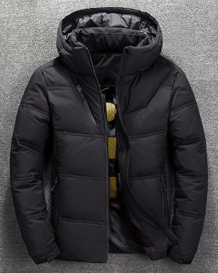 Men's Full Zip Removable Hood Quilted Winter Jacket