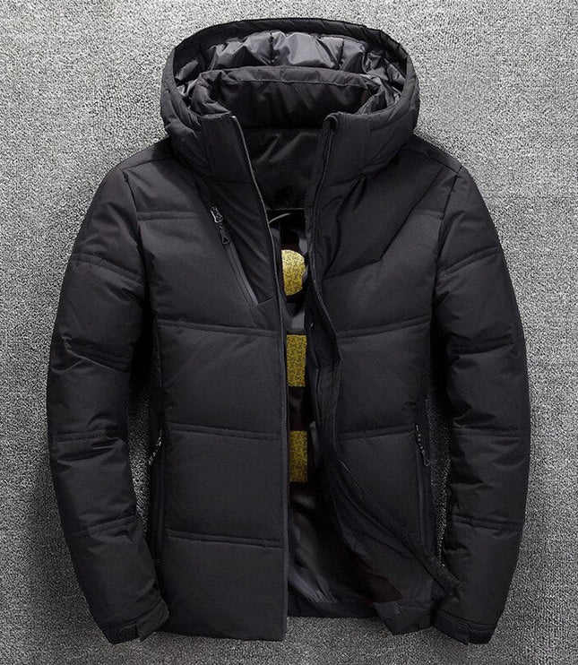 Men's Full Zip Removable Hood Quilted Winter Jacket