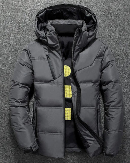 Men's Full Zip Removable Hood Quilted Winter Jacket