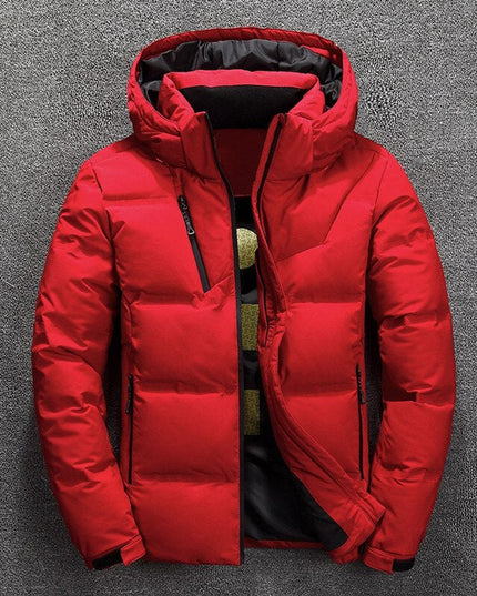 Men's Full Zip Removable Hood Quilted Winter Jacket