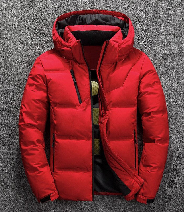Men's Full Zip Removable Hood Quilted Winter Jacket