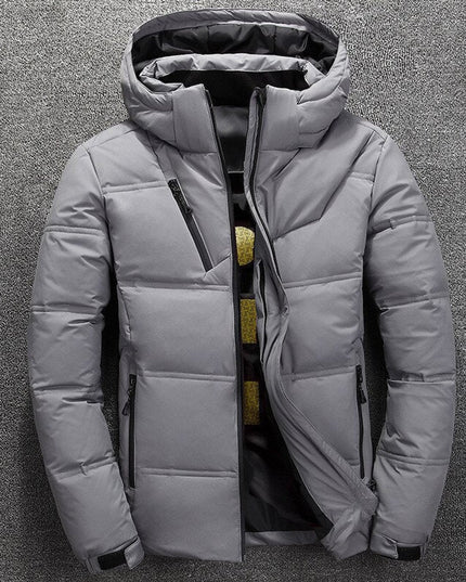 Men's Full Zip Removable Hood Quilted Winter Jacket