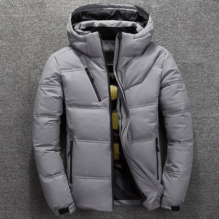 Men's Full Zip Removable Hood Quilted Winter Jacket