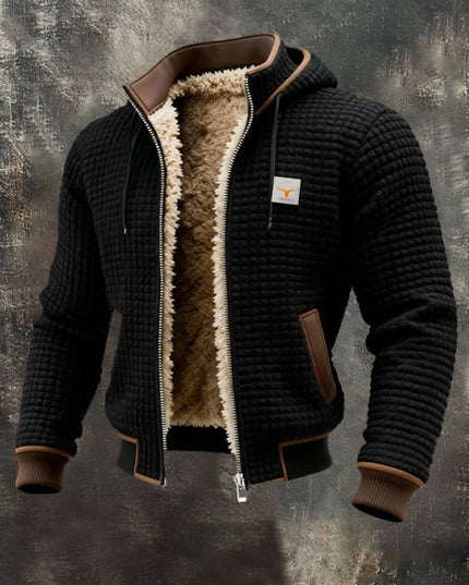 Men's Hooded Full-Zip Sherpa-Lined Quilted Winter Jacket