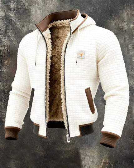 Men's Hooded Full-Zip Sherpa-Lined Quilted Winter Jacket