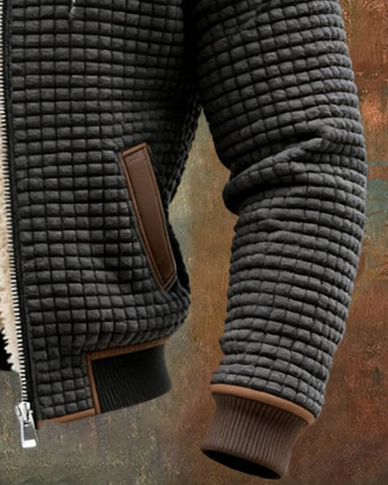Men's Hooded Full-Zip Sherpa-Lined Quilted Winter Jacket