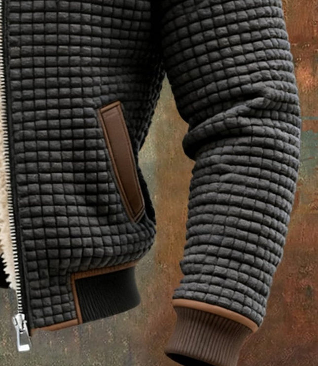 Men's Hooded Full-Zip Sherpa-Lined Quilted Winter Jacket