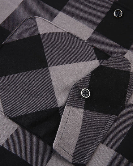 Men's Lined Fall Shacket Hooded Plaid Shirt Jacket