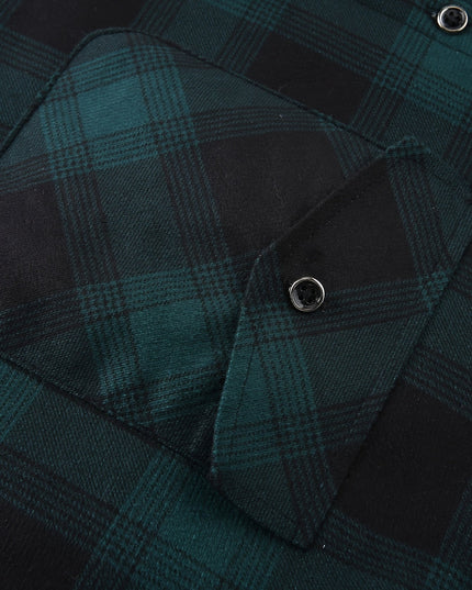 Men's Lined Fall Shacket Hooded Plaid Shirt Jacket