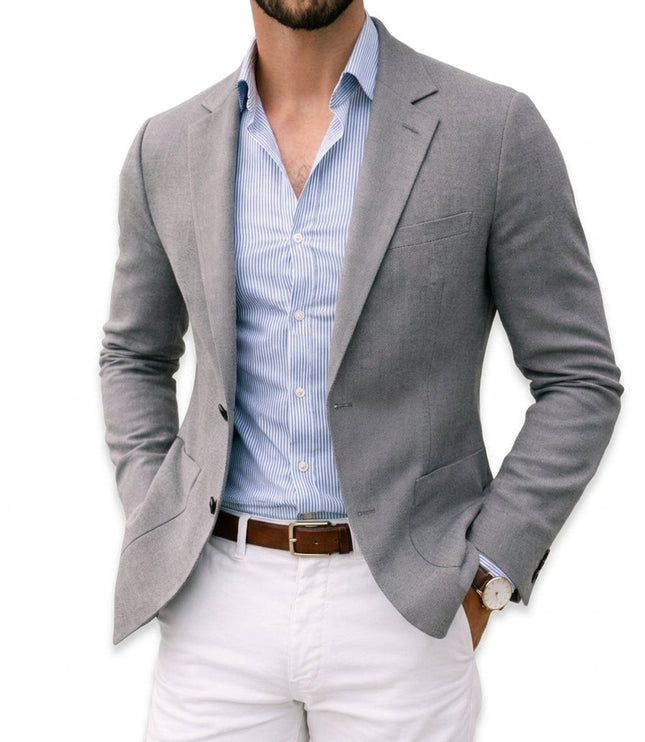 Men's Notch Lapel Blazer Sport Coat, Slim Fit Knit