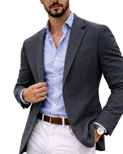 Men's Notch Lapel Blazer Sport Coat, Slim Fit Knit