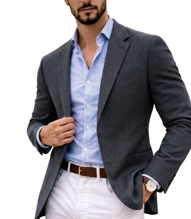 Men's Notch Lapel Blazer Sport Coat, Slim Fit Knit