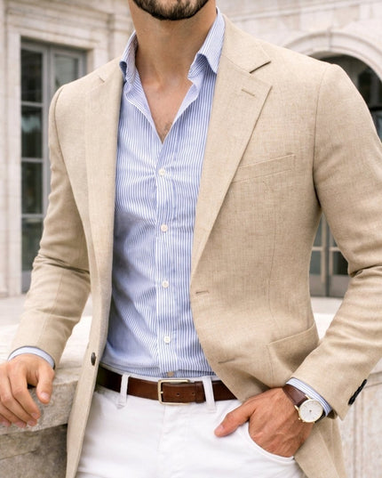 Men's Notch Lapel Blazer Sport Coat, Slim Fit Knit