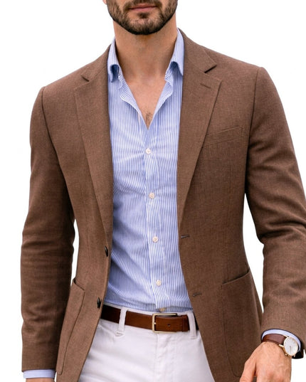 Men's Notch Lapel Blazer Sport Coat, Slim Fit Knit