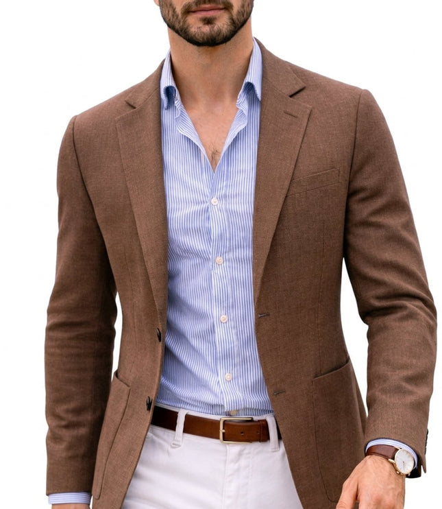 Men's Notch Lapel Blazer Sport Coat, Slim Fit Knit
