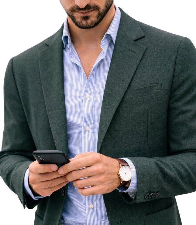 Men's Notch Lapel Blazer Sport Coat, Slim Fit Knit