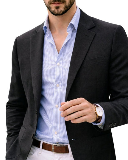 Men's Notch Lapel Blazer Sport Coat, Slim Fit Knit