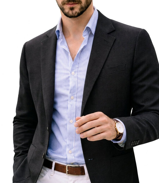 Men's Notch Lapel Blazer Sport Coat, Slim Fit Knit