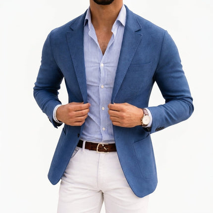 Men's Notch Lapel Blazer Sport Coat, Slim Fit Knit