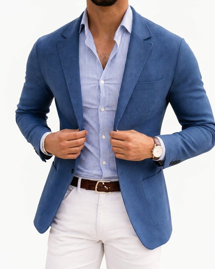 Men's Notch Lapel Blazer Sport Coat, Slim Fit Knit