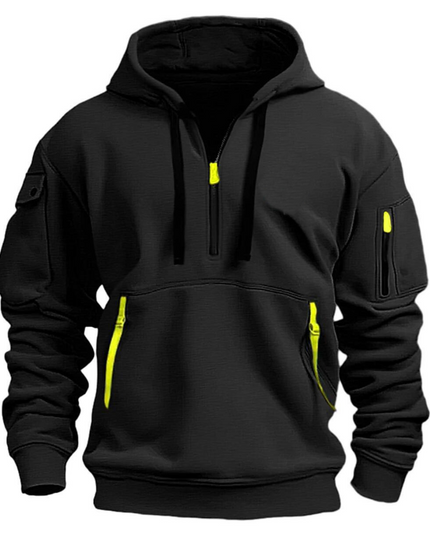 Men's Oversized Streetwear Pullover Hoodie with Zip Pockets