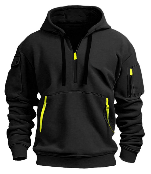 Men's Oversized Streetwear Pullover Hoodie with Zip Pockets