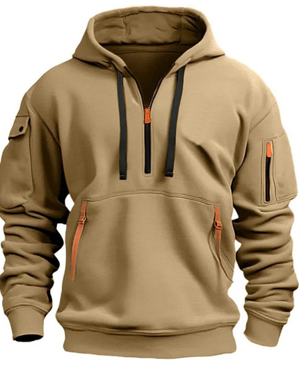 Men's Oversized Streetwear Pullover Hoodie with Zip Pockets