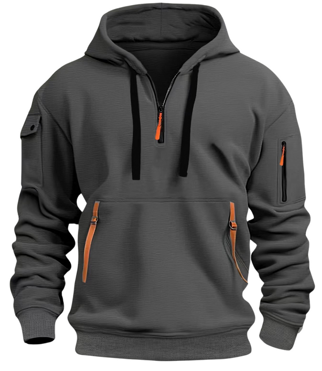 Men's Oversized Streetwear Pullover Hoodie with Zip Pockets