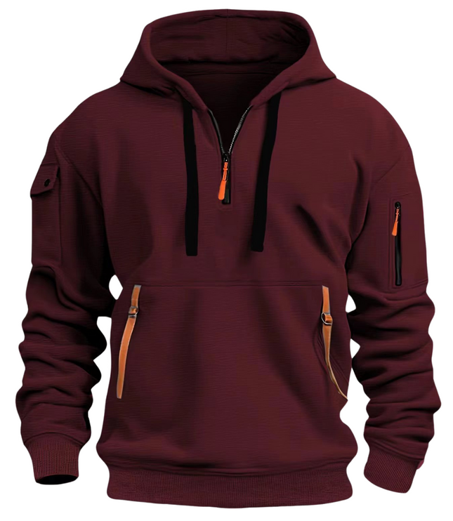 Men's Oversized Streetwear Pullover Hoodie with Zip Pockets