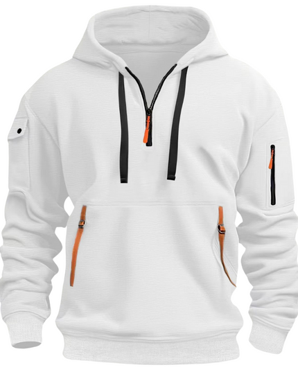 Men's Oversized Streetwear Pullover Hoodie with Zip Pockets