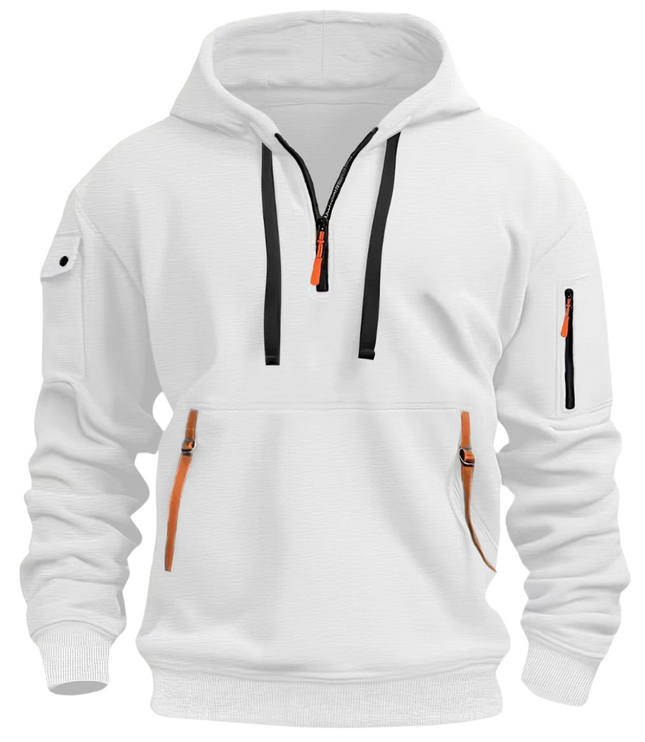 Men's Oversized Streetwear Pullover Hoodie with Zip Pockets