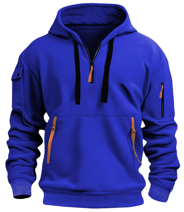 Men's Oversized Streetwear Pullover Hoodie with Zip Pockets