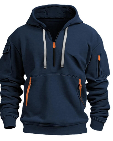 Men's Oversized Streetwear Pullover Hoodie with Zip Pockets