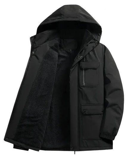 Men's Puffer Parka Jacket, Quilted Waterproof and Insulated