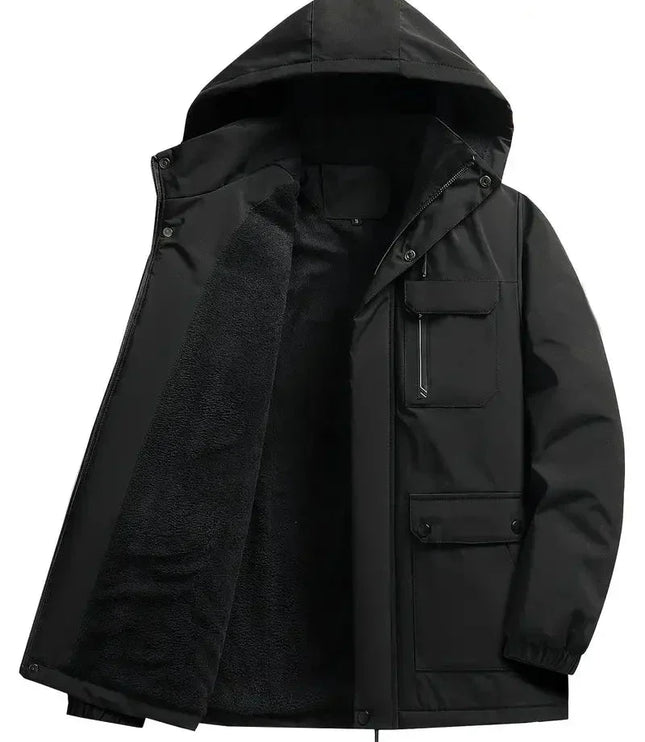 Men's Puffer Parka Jacket, Quilted Waterproof and Insulated