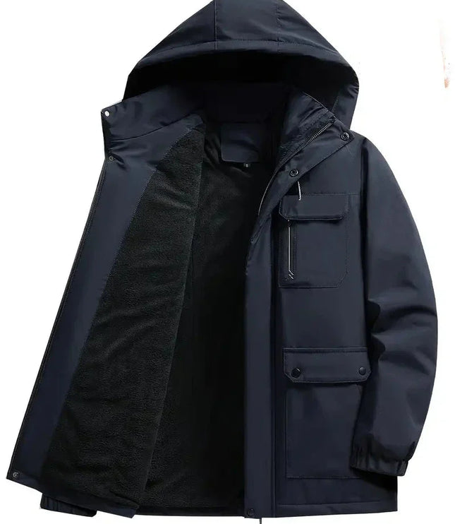 Men's Puffer Parka Jacket, Quilted Waterproof and Insulated