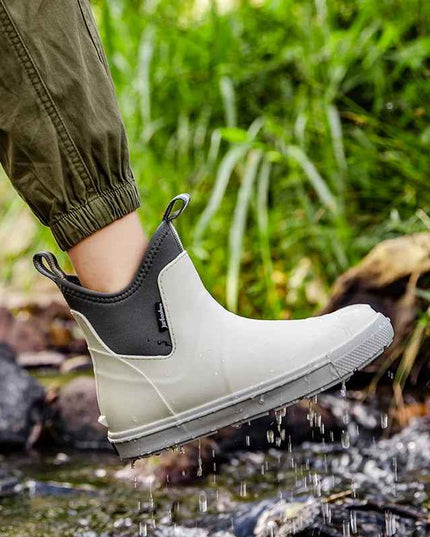 Men's Pull On Waterproof Ankle Chelsea Rain Boots