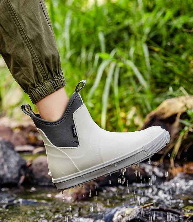 Men's Pull On Waterproof Ankle Chelsea Rain Boots