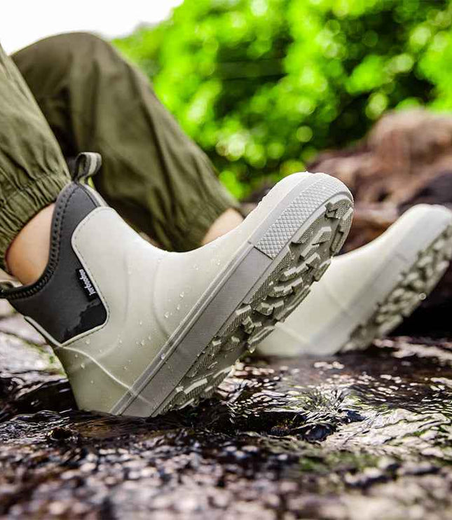 Men's Pull On Waterproof Ankle Chelsea Rain Boots