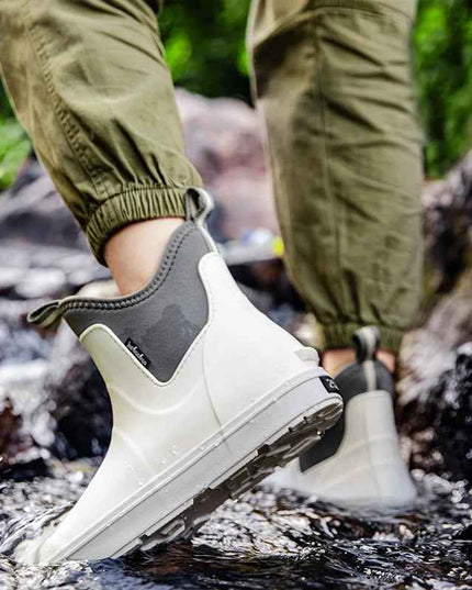 Men's Pull On Waterproof Ankle Chelsea Rain Boots