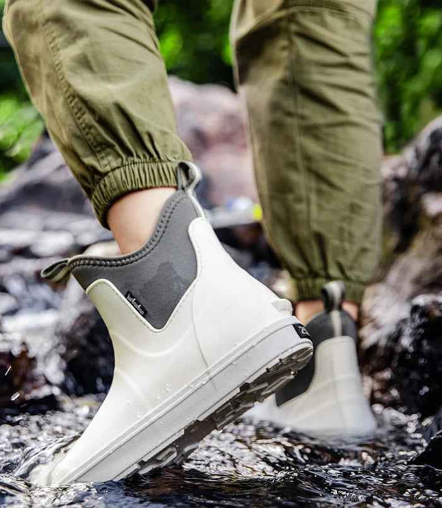 Men's Pull On Waterproof Ankle Chelsea Rain Boots