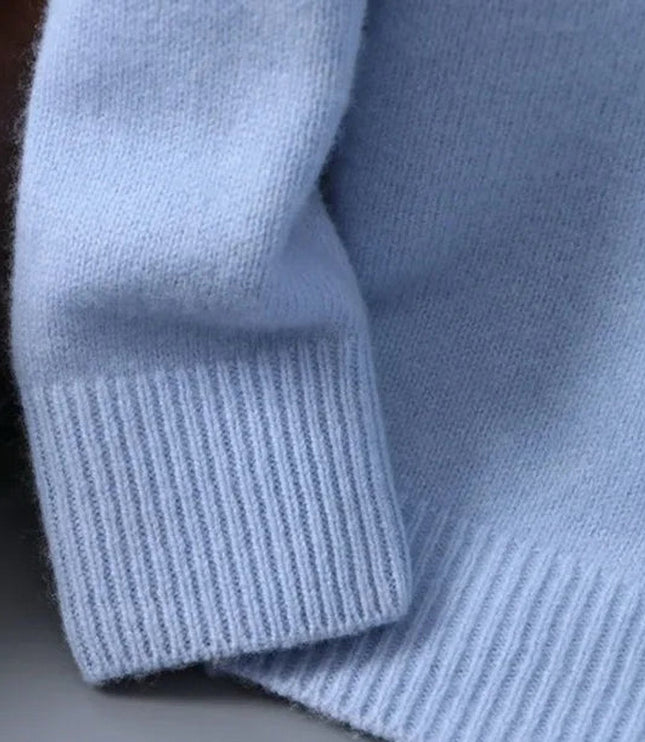 Men's Pullover Crewneck Knit Sweater in Soft Mohair Blend