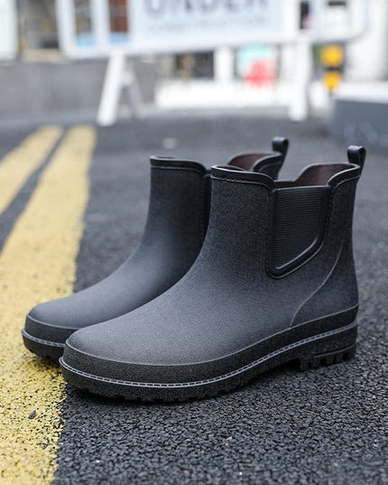 Men's Rubber Pull On Waterproof Chelsea Rain Boots