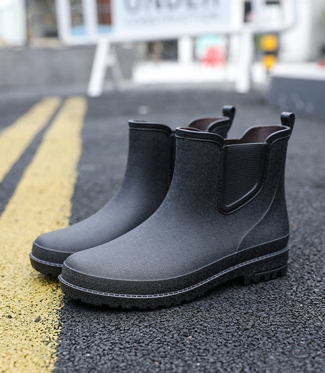 Men's Rubber Pull On Waterproof Chelsea Rain Boots