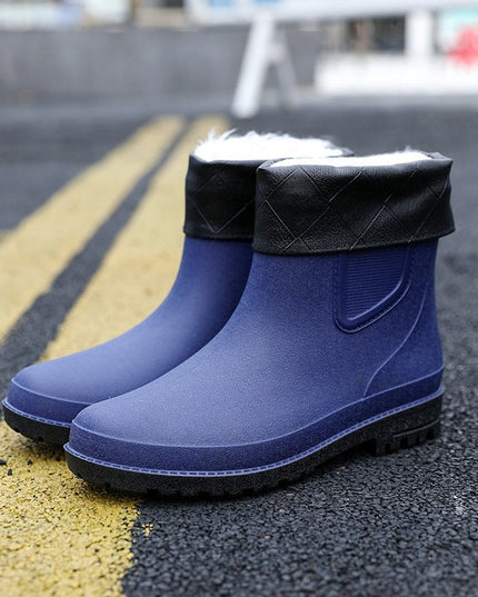 Men's Rubber Pull On Waterproof Chelsea Rain Boots