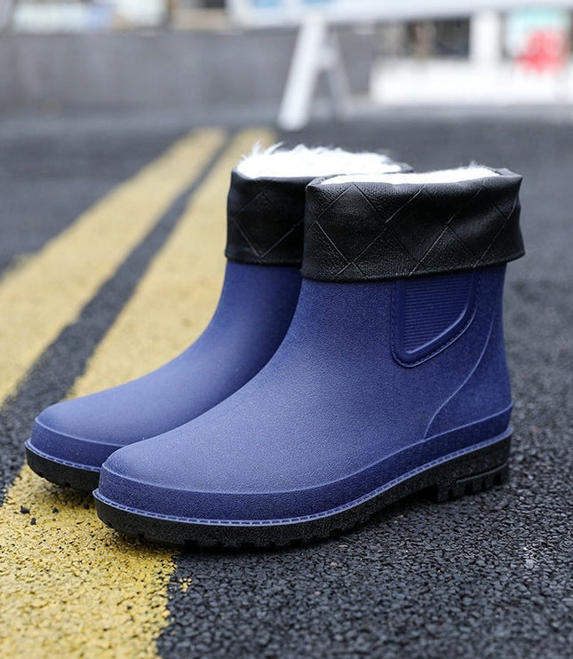 Men's Rubber Pull On Waterproof Chelsea Rain Boots